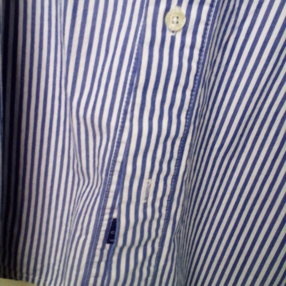 Caribbean Joe Shirt Men XL Button Up Long Sleeve Nautical Stripe Blue White - Picture 10 of 15